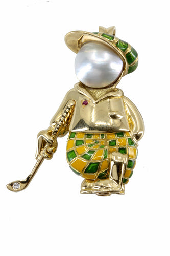 Broche Broche/pendentif "Golfeur" signée Fred 58 Facettes 036791
