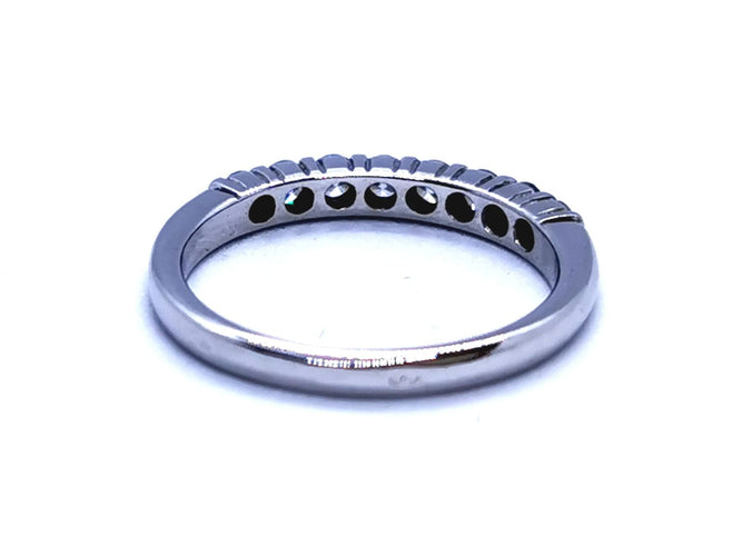 Bague 54 Bague Demie alliance Or blanc Diamant 58 Facettes 978866CN