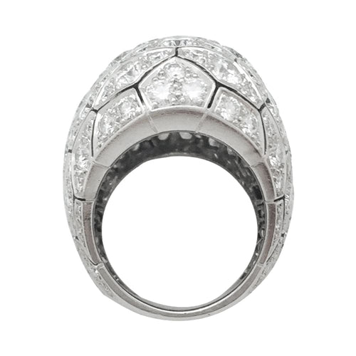 Bague 51 Bague Cartier "Serpentine" en platine et diamants. 58 Facettes 29166-1