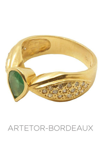 Bague 55 Bague émeraude et diamants 58 Facettes 18621