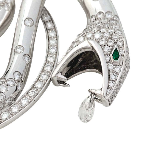 Pendentif Pendentif Boucheron, "Trouble", or blanc, diamants et émeraudes. 58 Facettes 29897