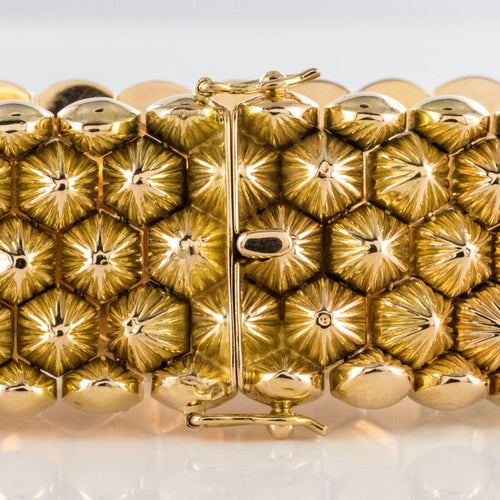 Bracelet Bracelet or jaune nids d'abeilles 58 Facettes 19-542