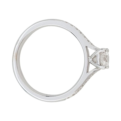 Bague 52.5 Bague solitaire en or blanc, diamant 0,51 ct. 58 Facettes 29430