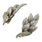 Boucles d'oreilles Boucles d'oreilles "Feuilles" en platine or jaune et diamants. 58 Facettes 29224