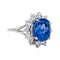 Bague 56 Bague Marguerite Saphir 7.16 ct, or blanc et diamants. 58 Facettes 30259