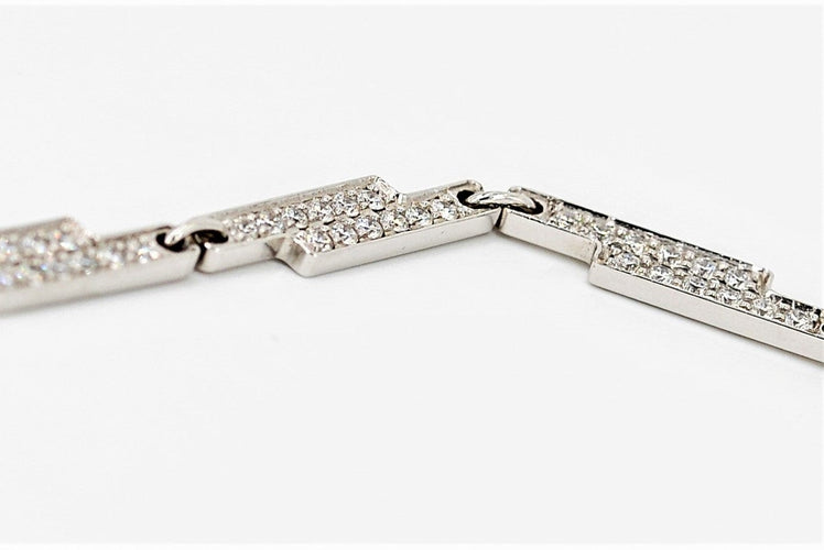 Bracelet Dinh Van Bracelet Seventies Or blanc Diamant 58 Facettes 00014GD