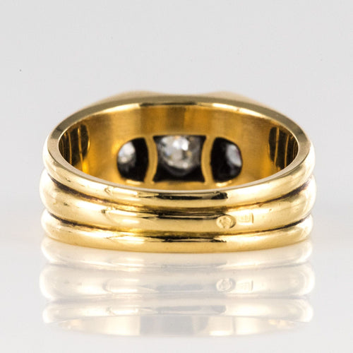 Bague 51 Bague tank or jaune 3 diamants 58 Facettes 20-153-54
