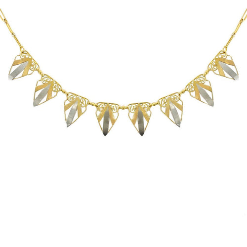 Collier Collier draperie ancienne or jaune et or blanc 58 Facettes 16-280