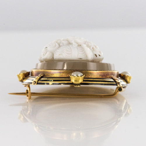 Broche Broche ancienne Camée sur Agate et Perles fines 58 Facettes 99-327