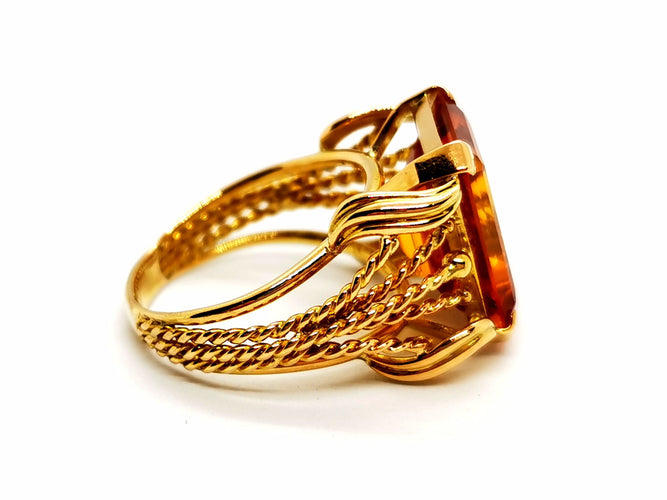 Bague 59 Bague Or jaune Citrine 58 Facettes 1126570CN