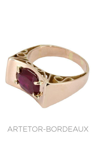 Bague 55 Bague tank ajourée rubis 58 Facettes 30781