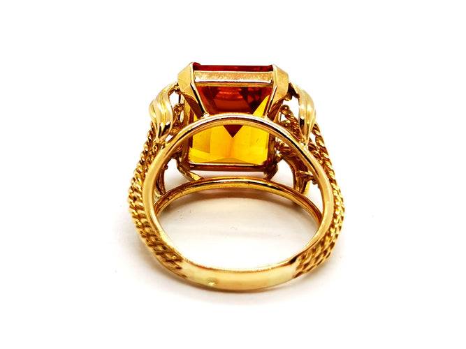 Bague 59 Bague Or jaune Citrine 58 Facettes 1126570CN