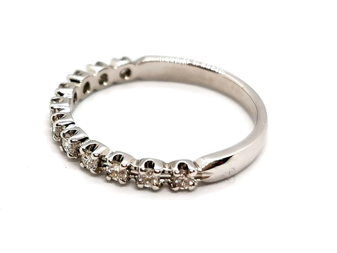 Bague 54 Bague Demie alliance Or blanc Diamant 58 Facettes 1167354CD