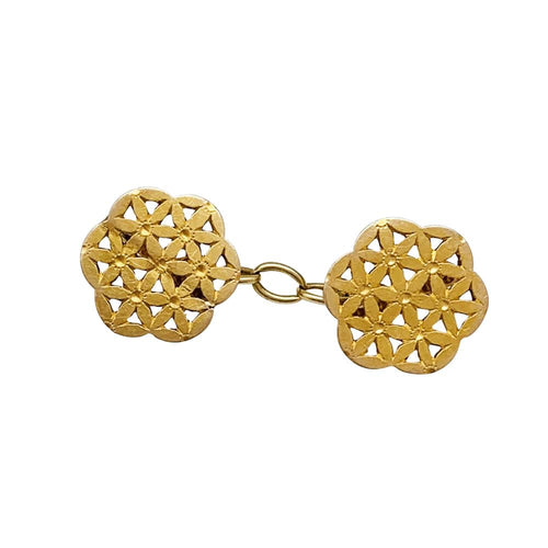Boutons de manchette Boutons de manchette moucharabieh en or jaune 58 Facettes 30253