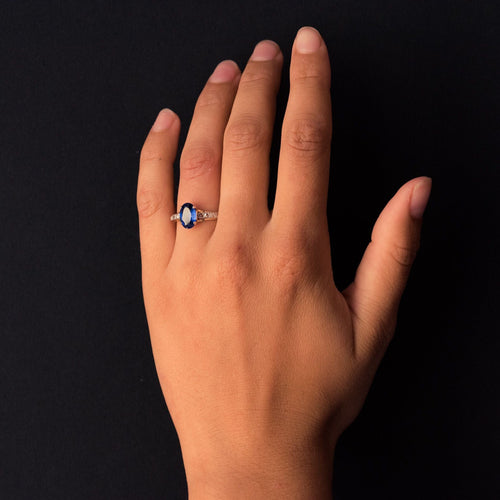 Bague 58 Bague ancienne saphir diamants 58 Facettes 20-092-52