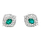 Boucles d'oreilles Boucles d'oreilles en or blanc diamants et émeraudes. 58 Facettes 30528