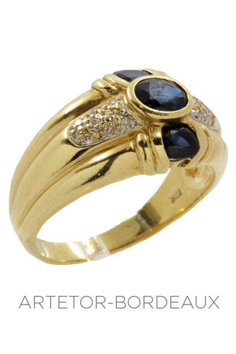 Bague 53 Bague saphirs et diamants 58 Facettes 11531