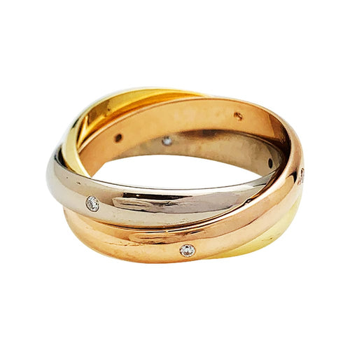 Bague 61 Bague Cartier "Trinity" 3 ors et diamants. 58 Facettes 30449