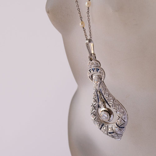 Pendentif Pendentif ancien diamants et perles 58 Facettes 05-103-1728427