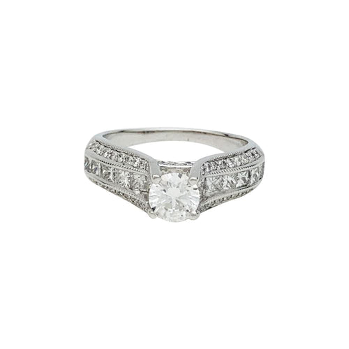 Bague 57 Bague diamant 0,70 carat en or blanc. 58 Facettes 30445