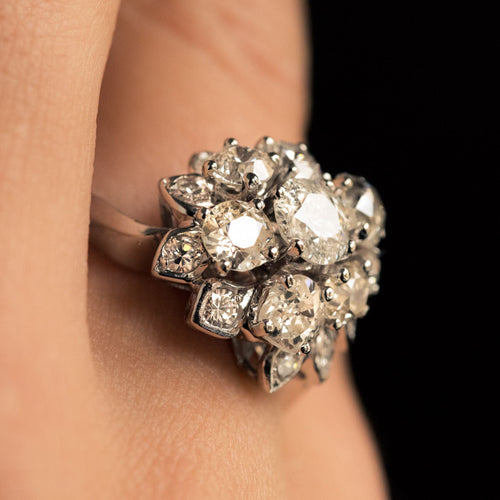 Bague 54 Bague rétro diamants bouquet 58 Facettes 20-196-51