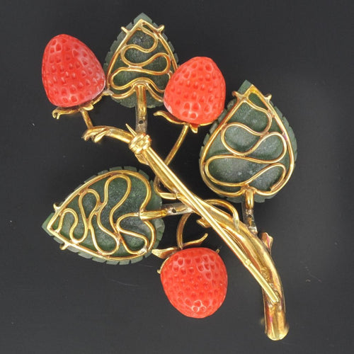 Broche Broche ancienne branche de fraisier 58 Facettes 00-073-2904123