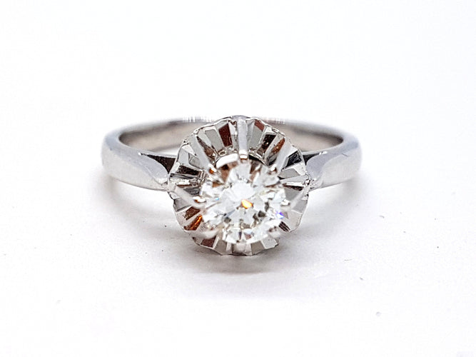 Bague 51 Bague Solitaire Or blanc Diamant 58 Facettes 05325CD