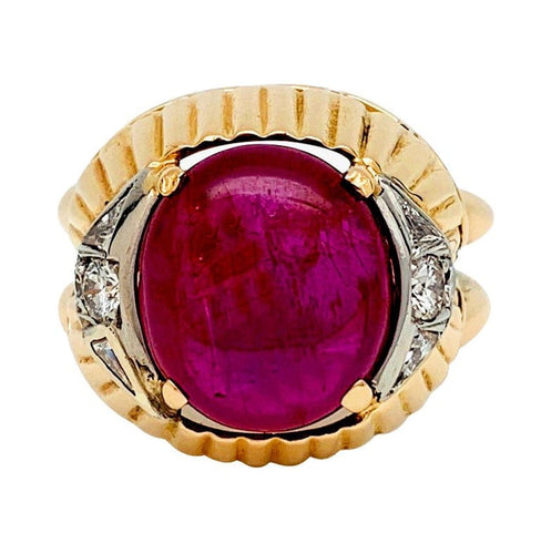 Bague 50 Bague rubis en or rose et platine, diamants. 58 Facettes 29958