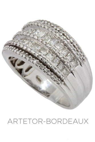 Bague 52 Bague moderne pavage diamants 58 Facettes 34811