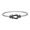 Bracelet Bracelet Fred "Force 10" moyen modèle en or blanc et diamants noirs. 58 Facettes 29903
