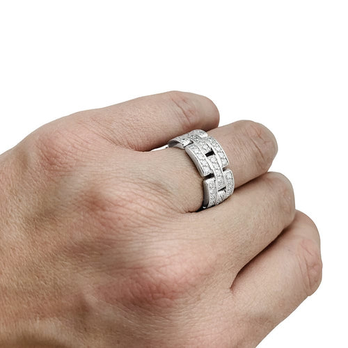 Bague 51 Bague Cartier "Maillon Panthère" or blanc, diamants. 58 Facettes 30168