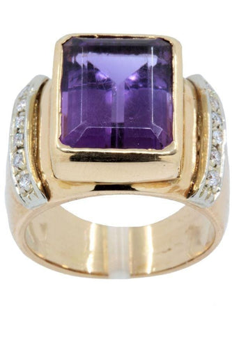 Bague 52 Bague tank améthyste et diamants 58 Facettes 33441