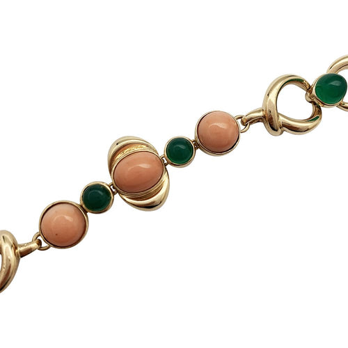 Bracelet Bracelet Van Cleef & Arpels en or jaune, corail et chrysoprase. 58 Facettes 30317