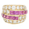 Bague 51 Bague en or jaune diamants et saphirs roses. 58 Facettes 30639