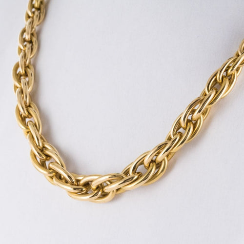 Collier Collier or jaune maille imbriquée 58 Facettes 19-556