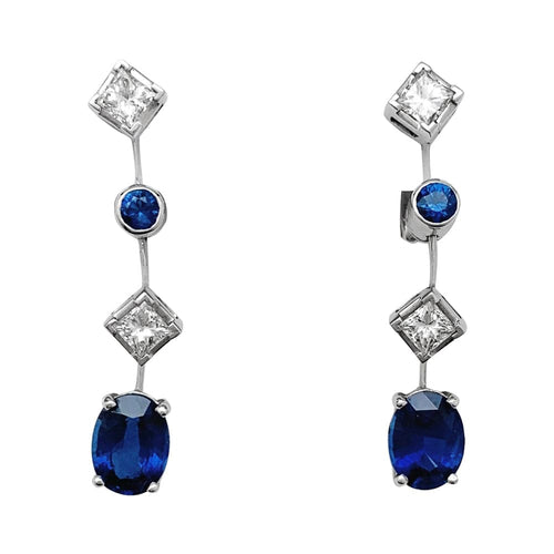 Boucles d'oreilles Boucles d'oreilles Chaumet, "Clarisse", en or blanc, saphirs et diamants. 58 Facettes 23684