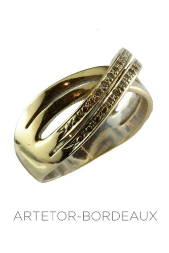 Bague 55 Jonc entrelacé diamants 58 Facettes 3891