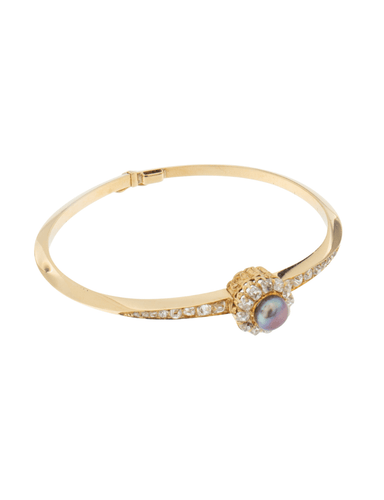 Bracelet Bracelet en or jaune, perle rose et diamants 58 Facettes