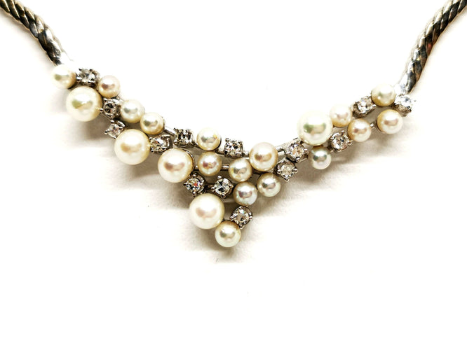 Collier Collier Vintage Or blanc Diamant 58 Facettes 1142144CN