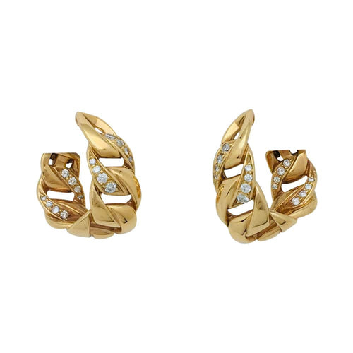 Boucles d'oreilles Boucles d'oreilles Cartier, modèle "Bergame" en or jaune, diamants. 58 Facettes 23298
