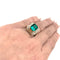 Bague 50 Bague en or jaune jupe émeraude 4,12 carats, diamants. 58 Facettes 30506