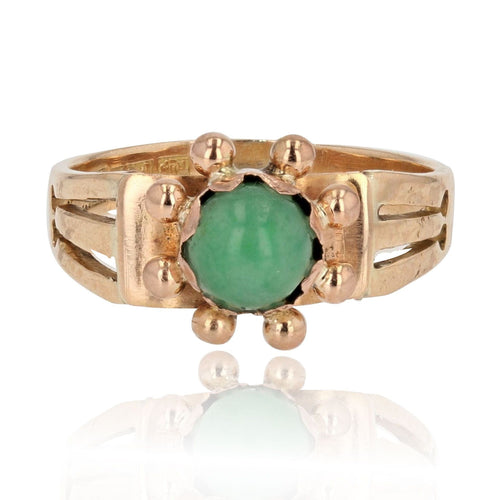 Bague 54 Bague ancienne jade or rose 58 Facettes 06-058-50