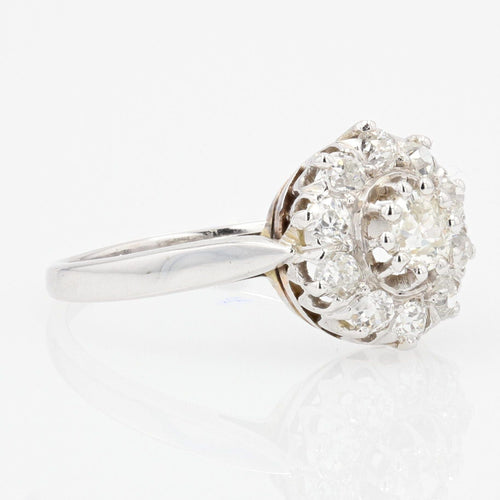 Bague 56 Bague marguerite diamants or blanc 58 Facettes 20-408-52