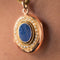 Collier Collier ancien et son médaillon lapis lazuli et perles fines 58 Facettes 20-154