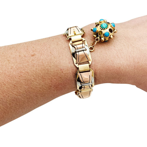 Bracelet Bracelet Tank, trois tons d'or. 58 Facettes 30088