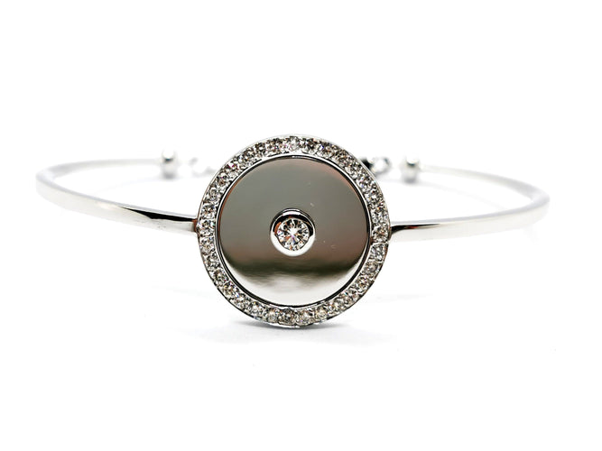 Bracelet Bracelet Jonc Or blanc Diamant 58 Facettes 1126003CN