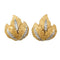 Boucles d'oreilles Boucles d'oreilles feuillages 2 ors et diamants. 58 Facettes 29740