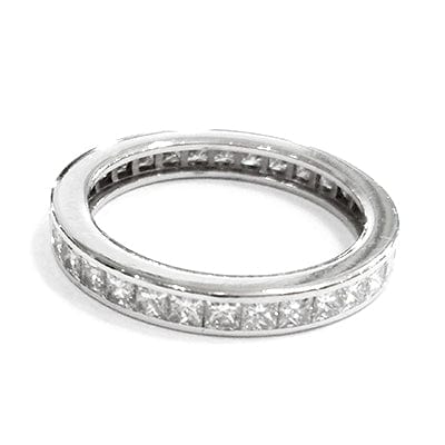 Bague 55 Bague alliance Cartier en platine, diamants taille princesse. 58 Facettes 25299-1