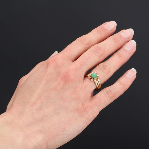 Bague 54 Bague ancienne jade or rose 58 Facettes 06-058-50