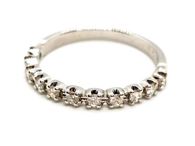 Bague 54 Bague Demie alliance Or blanc Diamant 58 Facettes 1167354CD